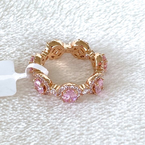 Suzy Levian Pink CZ & 14k Rose Gold-Plated Ring - Picture 10 of 12